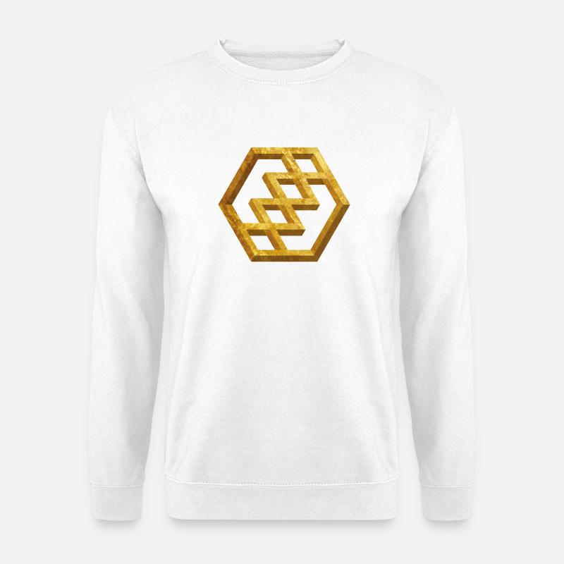 Goldenes Geometrisches Muster - Unisex Pullover - Weiß