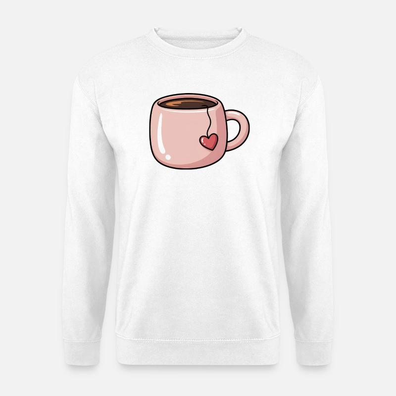 Herz-Teetasse - Unisex Pullover - Weiß