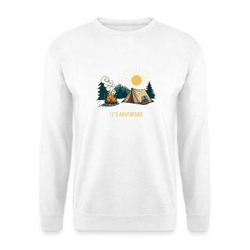 Aventure Nature Camping Illustration - Sweat-shirt Unisexe - blanc - Devant