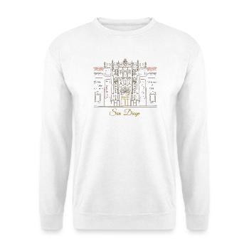 San Diego Illustration, Kunstmuseum handgezeichnet - Unisex Pullover - Weiß - Vorne