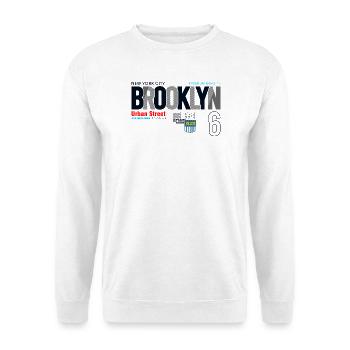 Brooklyn Cityscape Typographie urbaine - Sweat-shirt Unisexe - blanc - Devant
