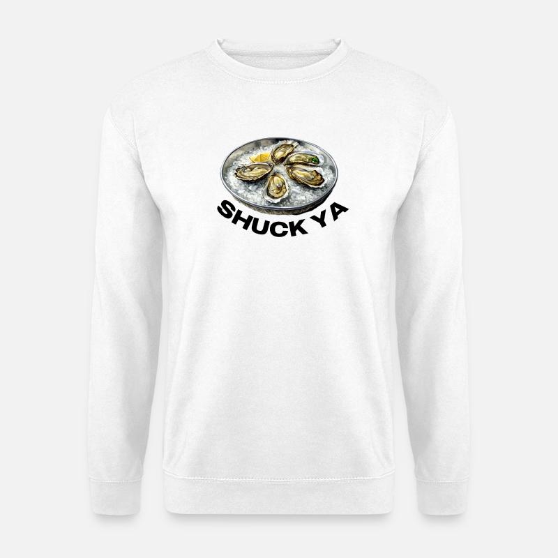 Frischer Austern-Genuss auf Eis - Unisex Pullover - Weiß