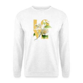 Elegant Jasmine Floral Love Typography - Unisex Sweatshirt - white - Front