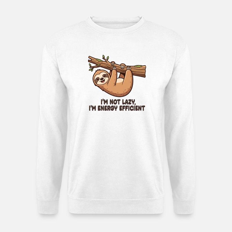 Faultier Bin nicht faul Design - Unisex Pullover - Weiß