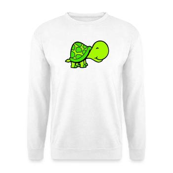 Schildkröte süß niedlich lächelt glücklich lustig - Unisex Pullover - Weiß - Vorne