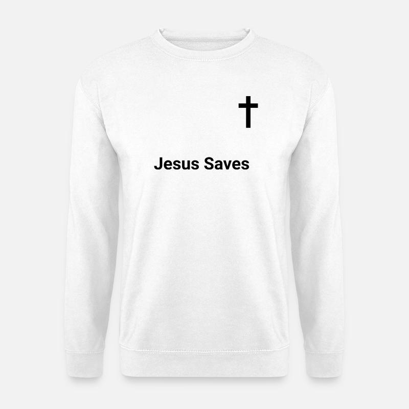 Abstrakter Geometrie-Linien Druck - Unisex Pullover - Weiß