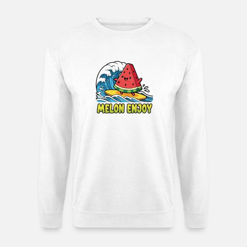 Surfen Wassermelone - Unisex Pullover - Weiß