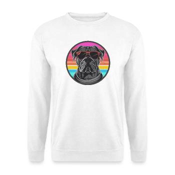 Stylischer Bulldog mit Sonnenbrille - Unisex Pullover - Weiß - Vorne