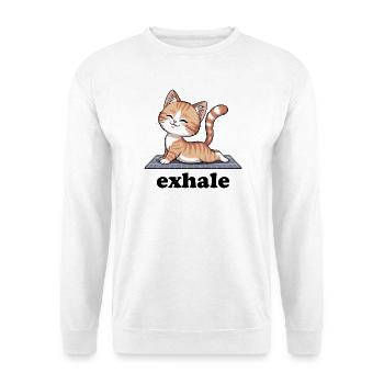 Exhale Yoga Citation Chat Mignon - Sweat-shirt Unisexe - blanc - Devant