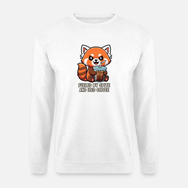 Freches Waschbär-Kaffee-Meme-Design - Unisex Pullover - Weiß
