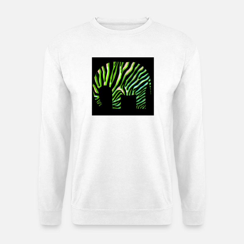 Grünes Zebra Print Abstraktes Design - Unisex Pullover - Weiß