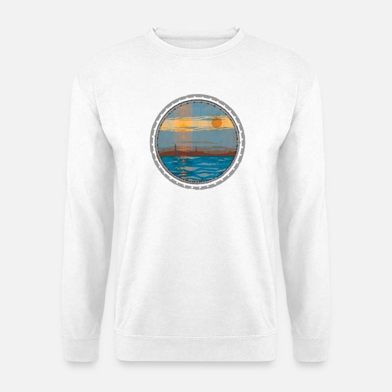 Sonnenuntergang am Wasser - Unisex Pullover - Weiß