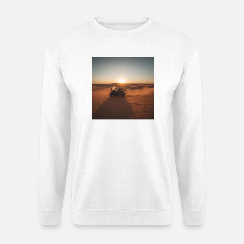 Wüstensonnenfahrt mit Golfwagen - Unisex Pullover - Weiß