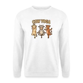 Illustration de yoga de vache - Sweat-shirt Unisexe - blanc - Devant