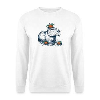Capybara with orange on her head - Unisex Sweatshirt - white - Front