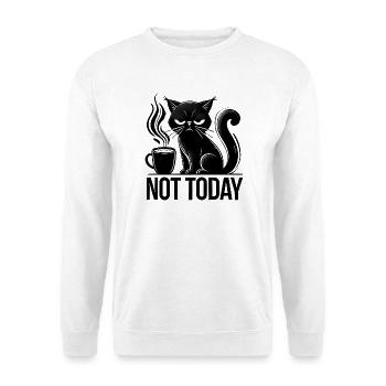 Chat Annyoed au café, Love Cats - Sweat-shirt Unisexe - blanc - Devant