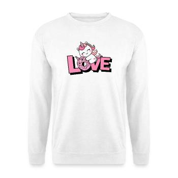LOVE_UNICORNE - Unisex Pullover - Weiß - Vorne