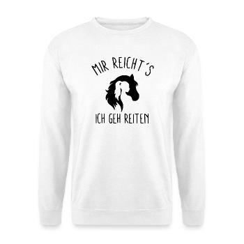 J’en ai assez, je vais monter à cheval - Sweat-shirt Unisexe - blanc - Devant