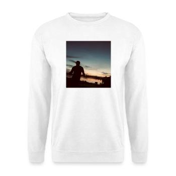 Flusslandschaft bei Sonnenuntergang - Unisex Pullover - Weiß - Vorne