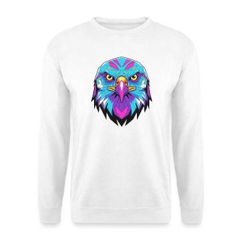 Geometric eagle in neon style - Unisex Sweatshirt - white - Front