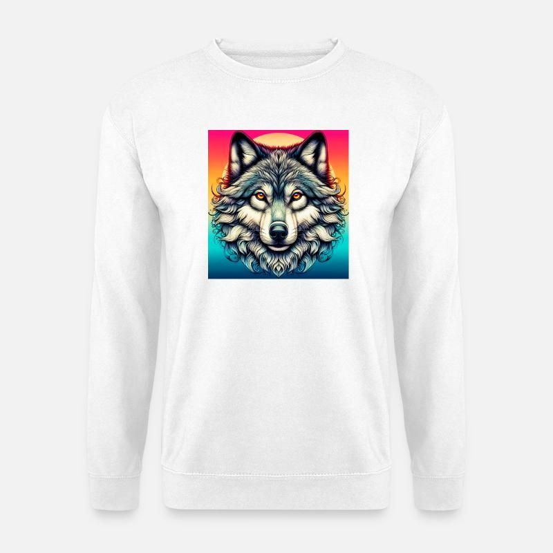 Wolf - Unisex Pullover - Weiß