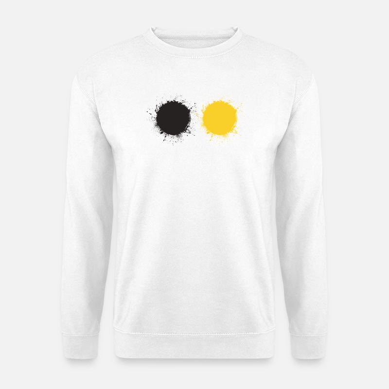 Schwarz und Gelb - Unisex Pullover - Weiß
