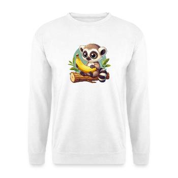 adorable raton laveur avec illustration de banane - Sweat-shirt Unisexe - blanc - Devant