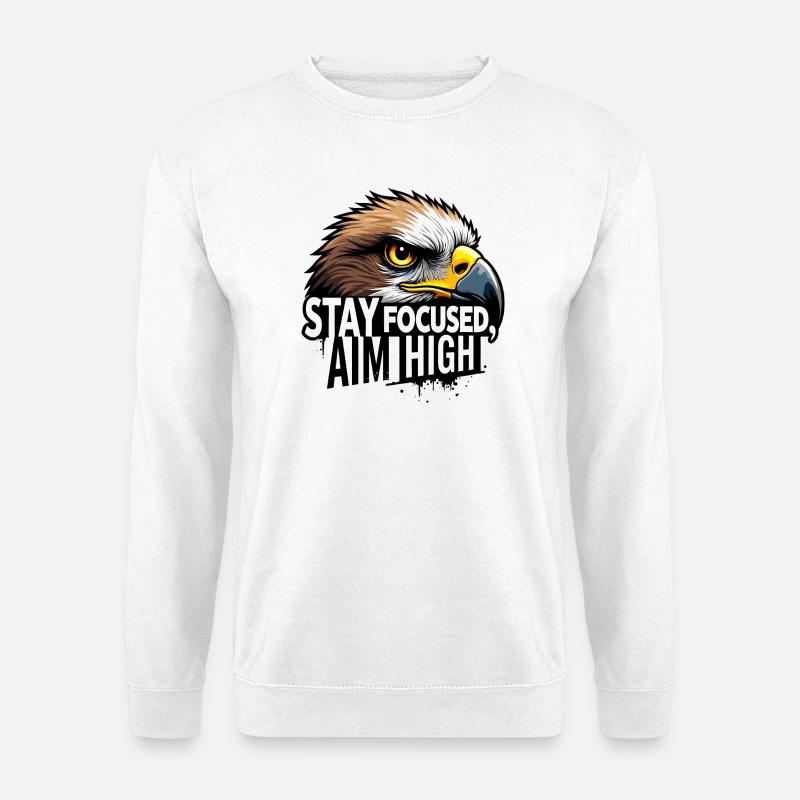 Conception de motivation Eagle Focus - Sweat-shirt Unisexe - blanc
