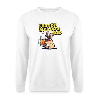 French Bulldog Dad with Beer Funny Motif - Unisex Sweatshirt - white - Front