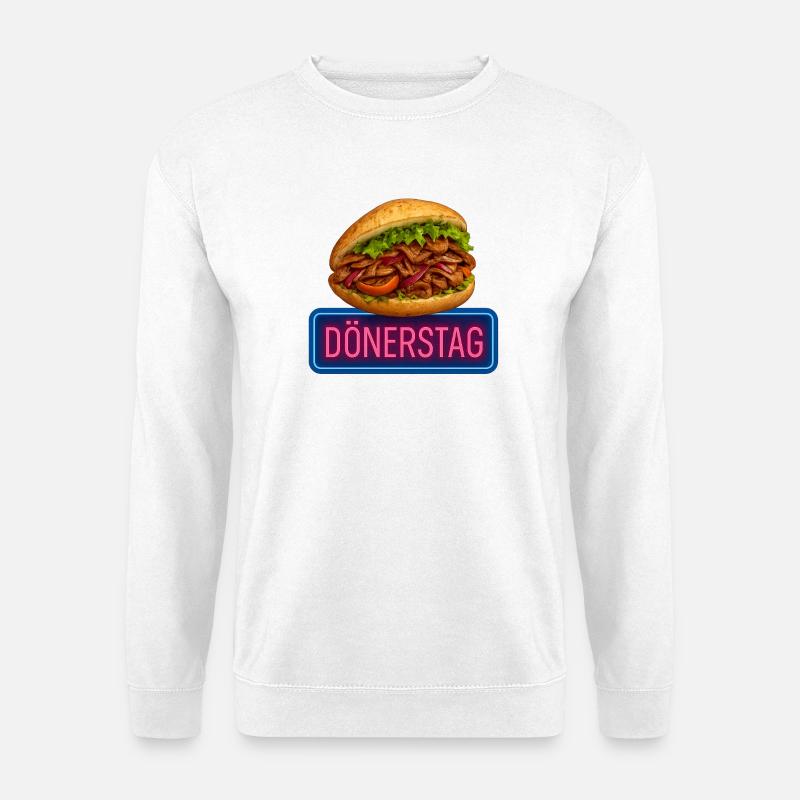Döner-Tag – Witziges Kebab Wortspiel Motiv - Unisex Pullover - Weiß