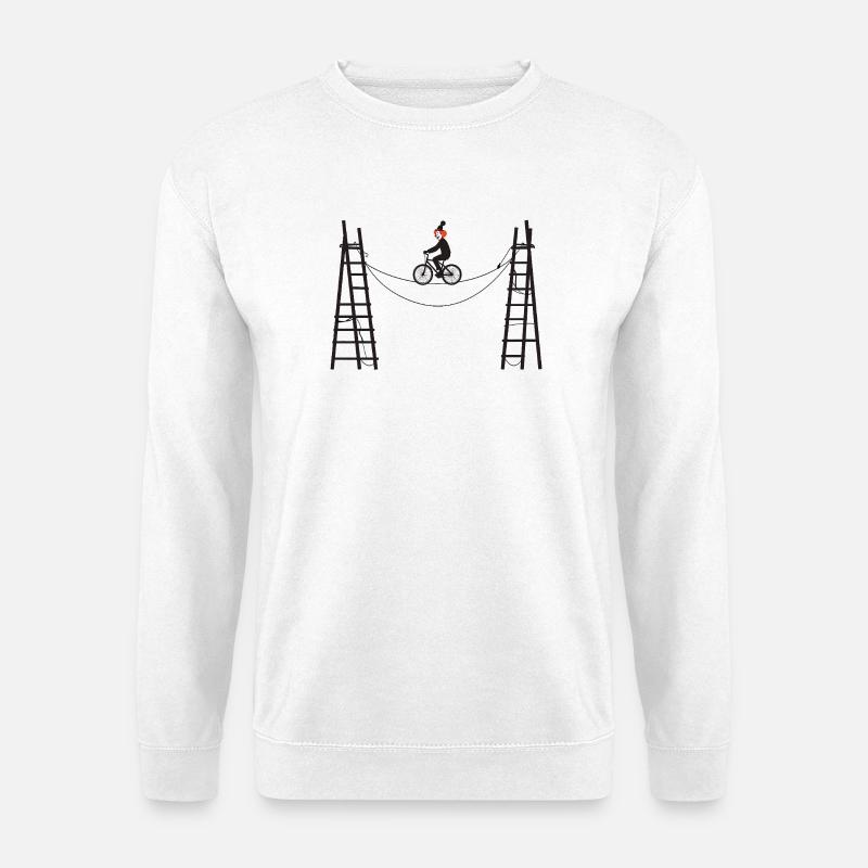 Artistischer Clown auf Hängebrücke - Unisex Pullover - Weiß
