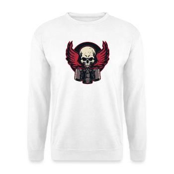Piston Flaming Skull - Unisex Sweatshirt - white - Front