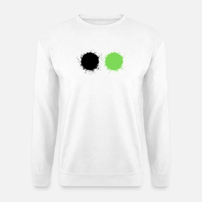 Schwarz und Grün - Unisex Pullover - Weiß