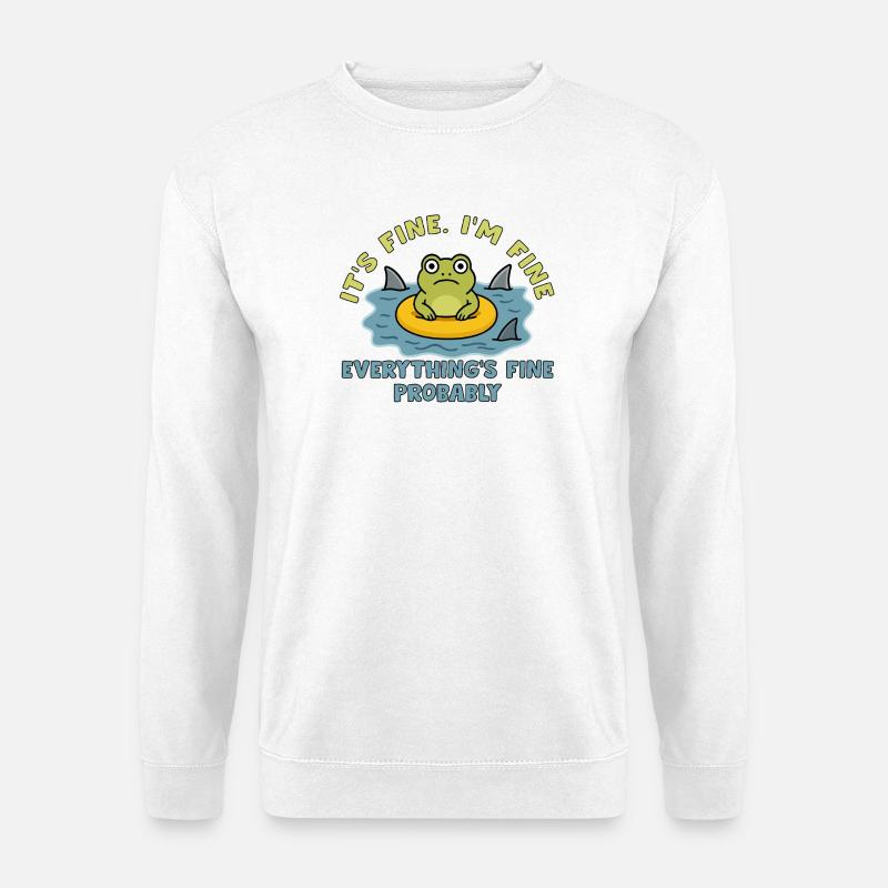Humorous frog on swollen root - Unisex Sweatshirt - white