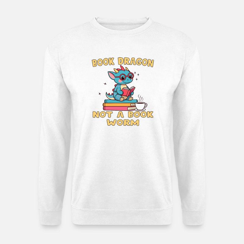Drache Bibliophile Eule - Unisex Pullover - Weiß