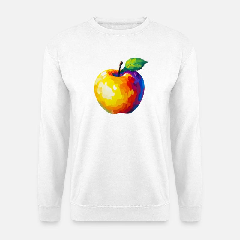 Farbenfroher Pixelapfel - Unisex Pullover - Weiß