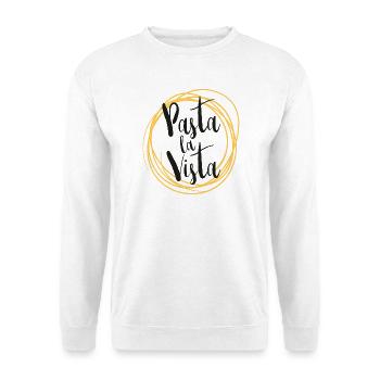 Pasta la Vista – Lustiges Food Design - Unisex Pullover - Weiß - Vorne - Alina (178cm) & Michal (187cm)