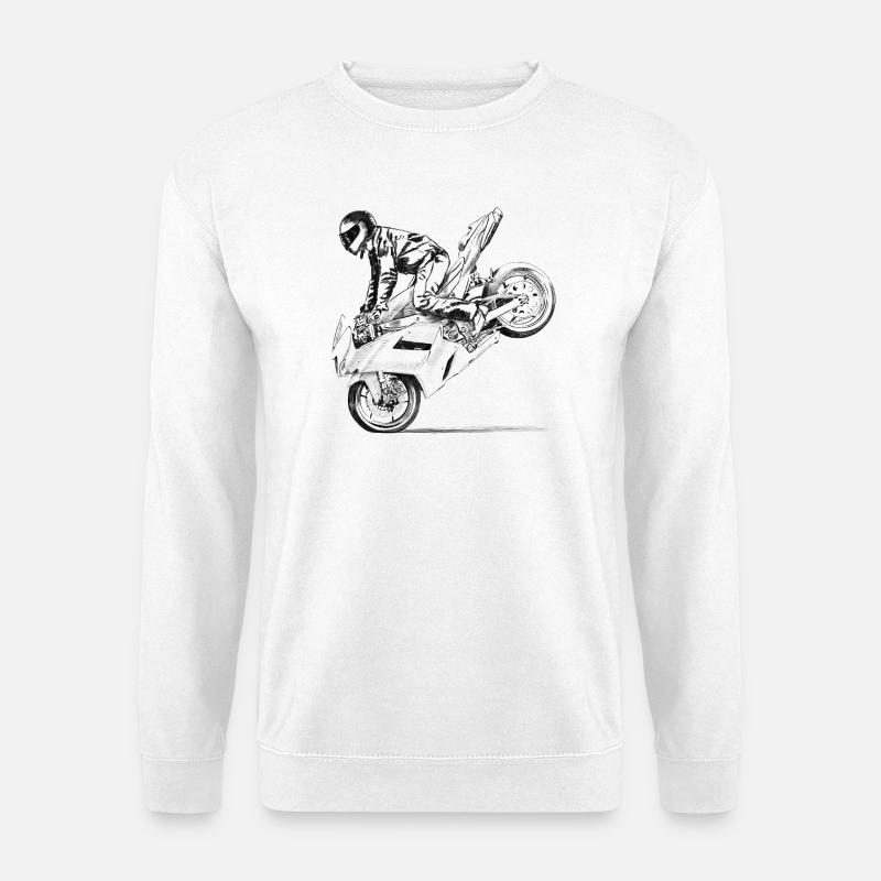 Motorcycle stunt - Unisex Pullover - Weiß