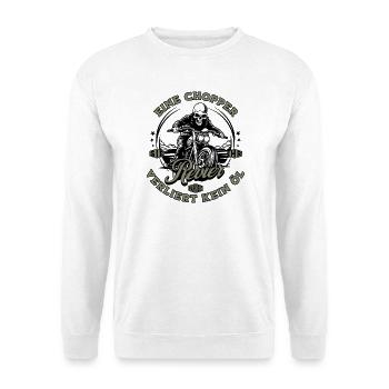 Motorcycle Biker Chopper Skeleton - Unisex Sweatshirt - white - Front