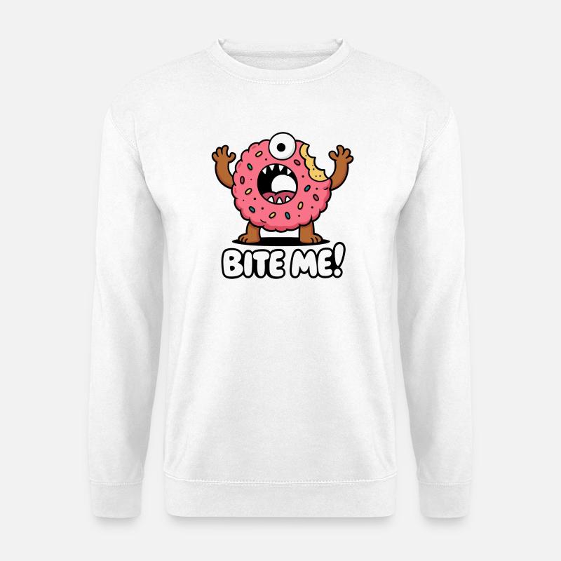 Donut-Monster mit Monsterblick - Unisex Pullover - Weiß
