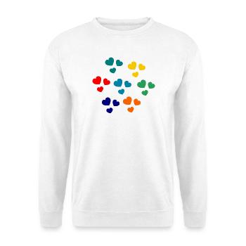 HEART. COUPLE. VALENTINE'S DAY. JUST MARRIED. Bachelorette party. - Unisex Sweatshirt - white - Front