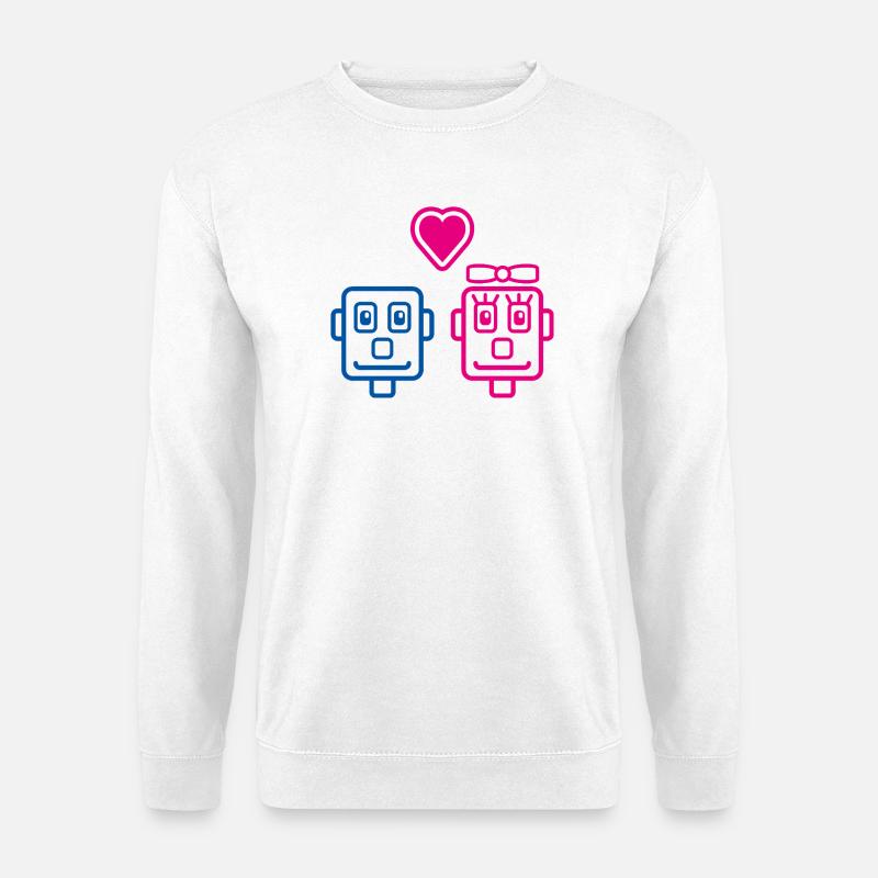 Robot Lovers von Helfspawn - Unisex Pullover - Weiß