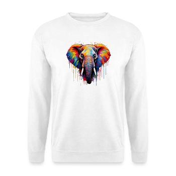 Living elephant art in a play of colours - Unisex Sweatshirt - white - Front