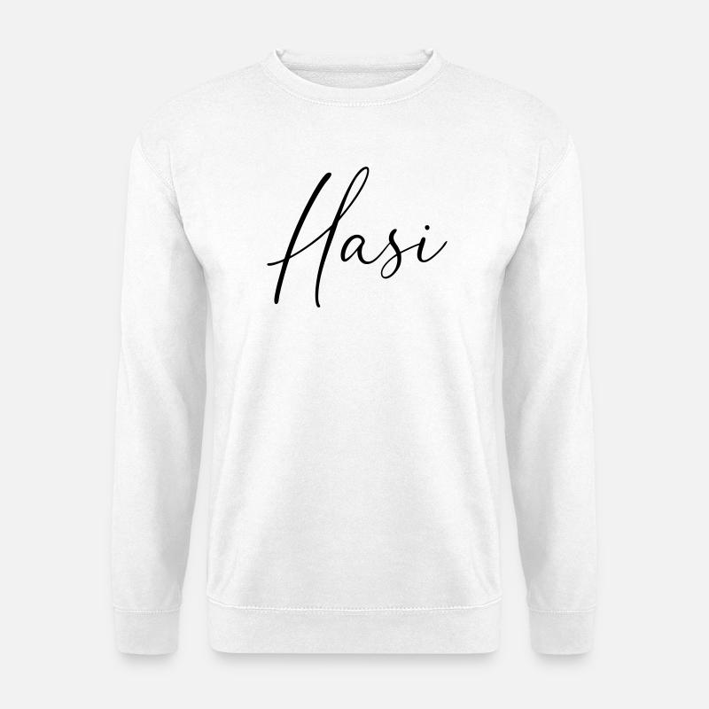 Hasi / Conception de l’écriture manuscrite - Sweat-shirt Unisexe - blanc