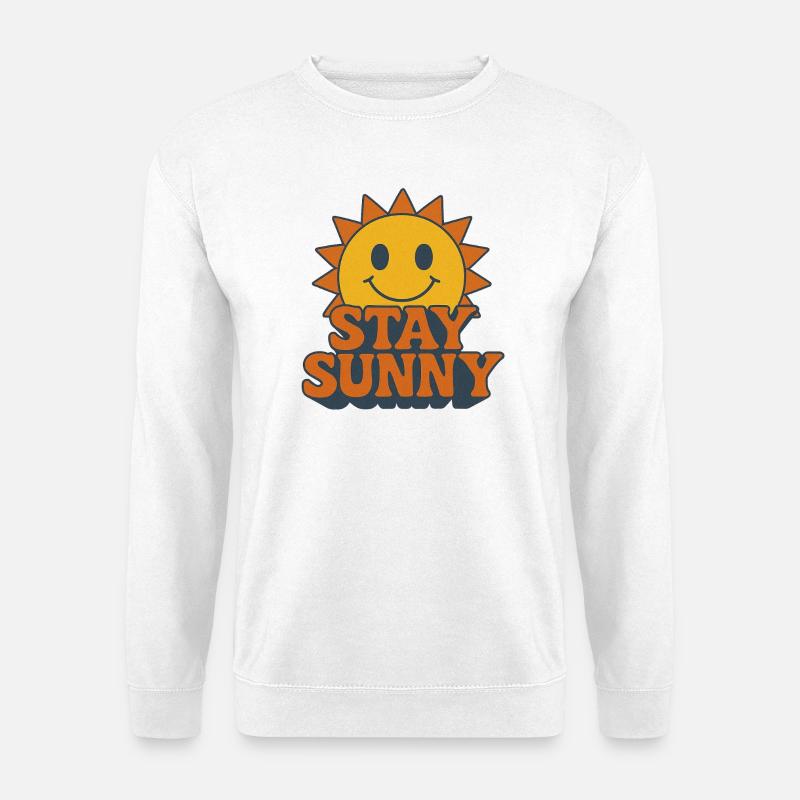 Optimistic Sunny Smiley Print - Unisex Sweatshirt - white