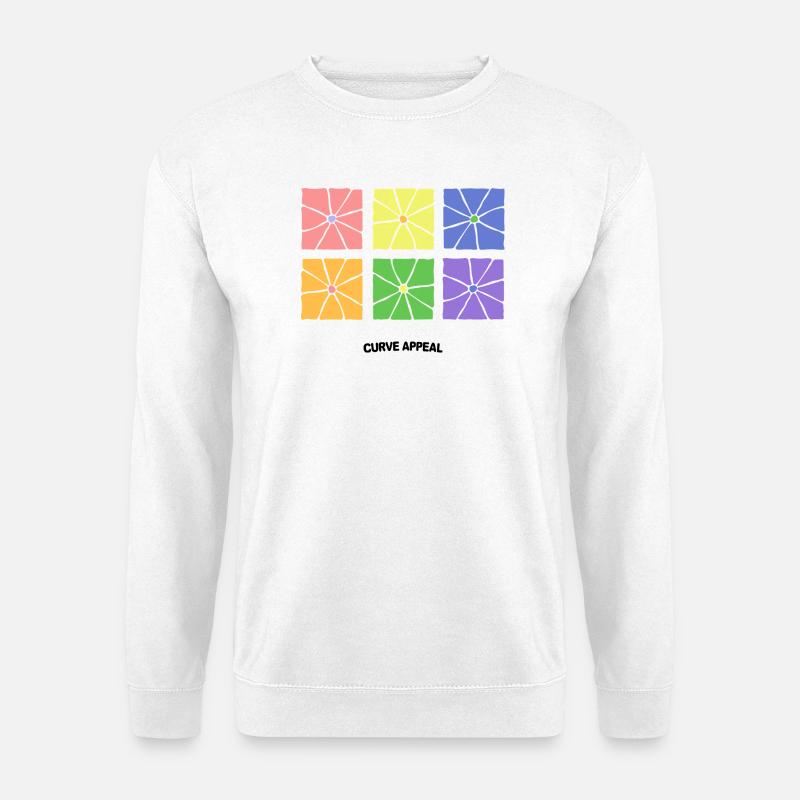 Retro Blumen – bunte Grafiken im Pop-Stil - Unisex Pullover - Weiß