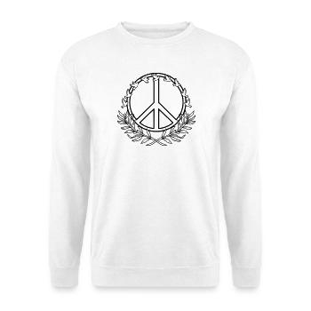 Peace sign with doves of peace and laurel branches - Unisex Sweatshirt - white - Front