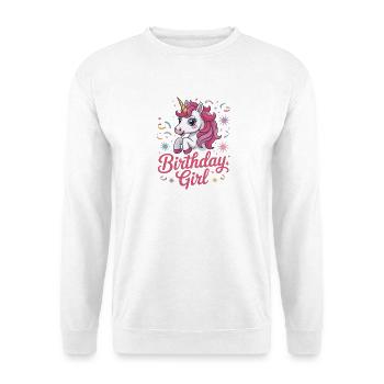 Fille d’anniversaire - Conception d’anniversaire de licorne mignonne - Sweat-shirt Unisexe - blanc - Devant