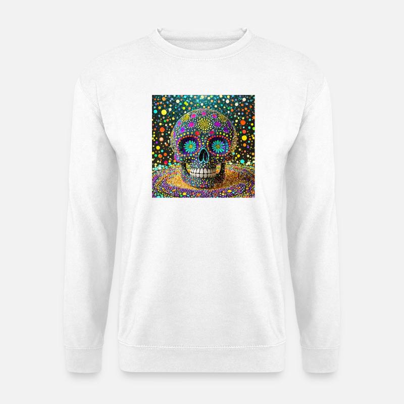  Dia de los Muertos Totenkopf - Unisex Pullover - Weiß
