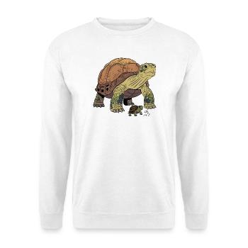 Tortue détaillée avec ourson - Sweat-shirt Unisexe - blanc - Devant